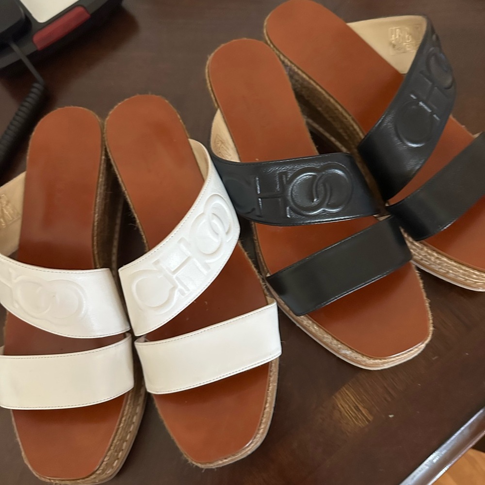 Jimmy Choo Black and white sandals THE PAIR